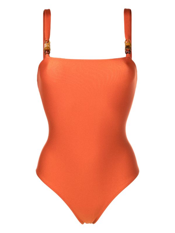 New Pois Solid Straps Swimsuit