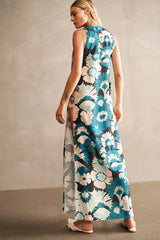 Flower Power V-Neck Long Dress