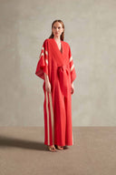 Cotton Chambray Long Kaftan With Sash