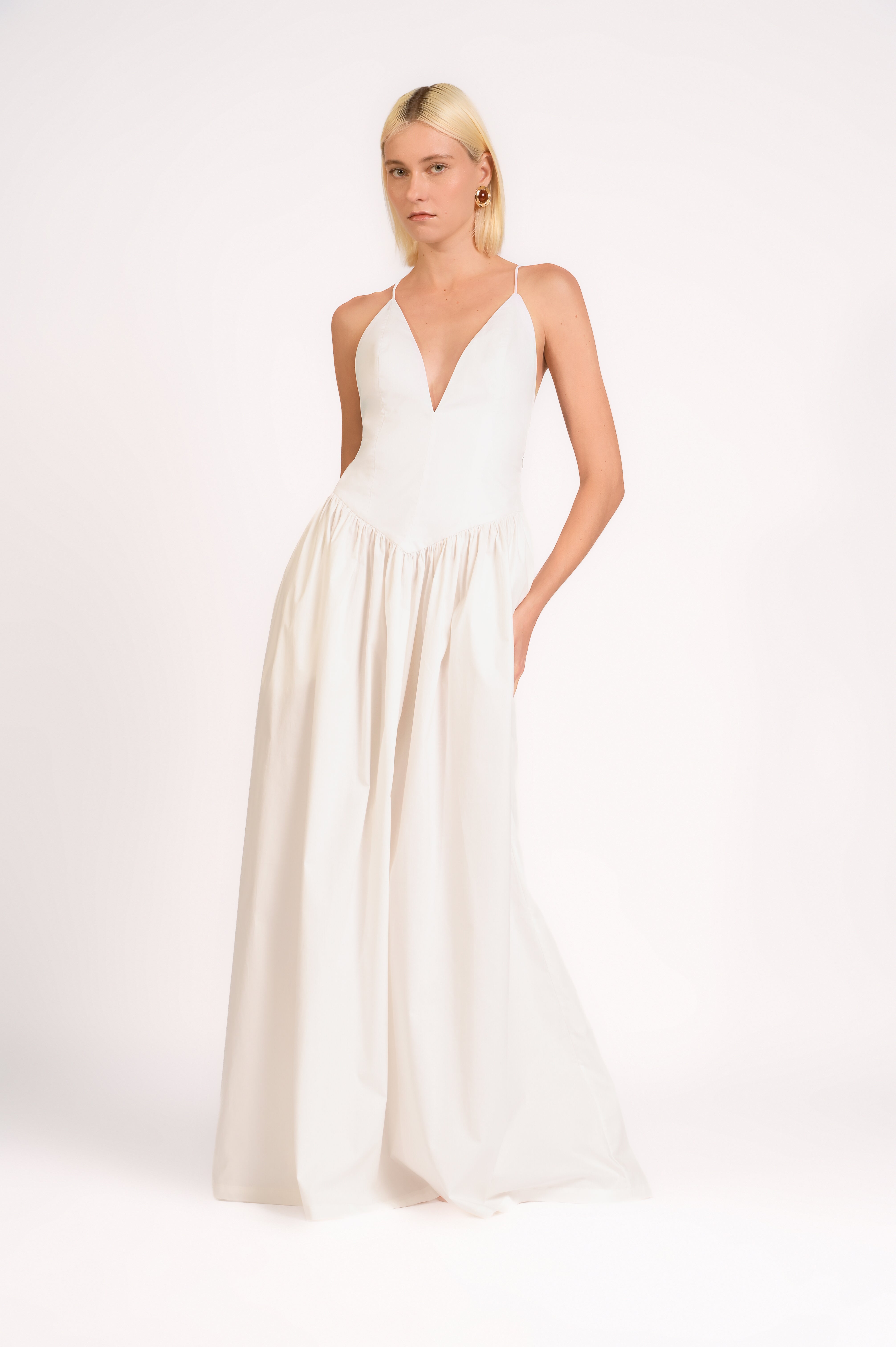Opulence Deep V-Neck Maxi Dress
