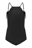 Solid Swimsuit with Straps