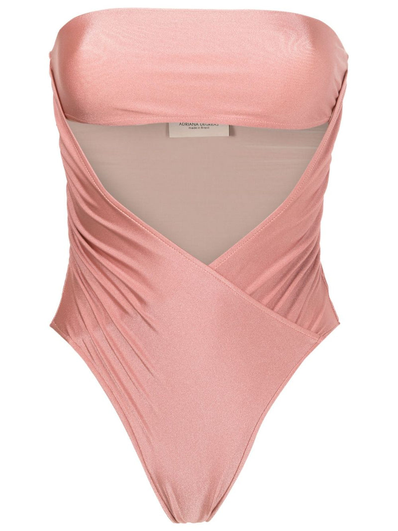 Arisaema Solid High-Leg Strapless Swimsuit Product Callas Rose