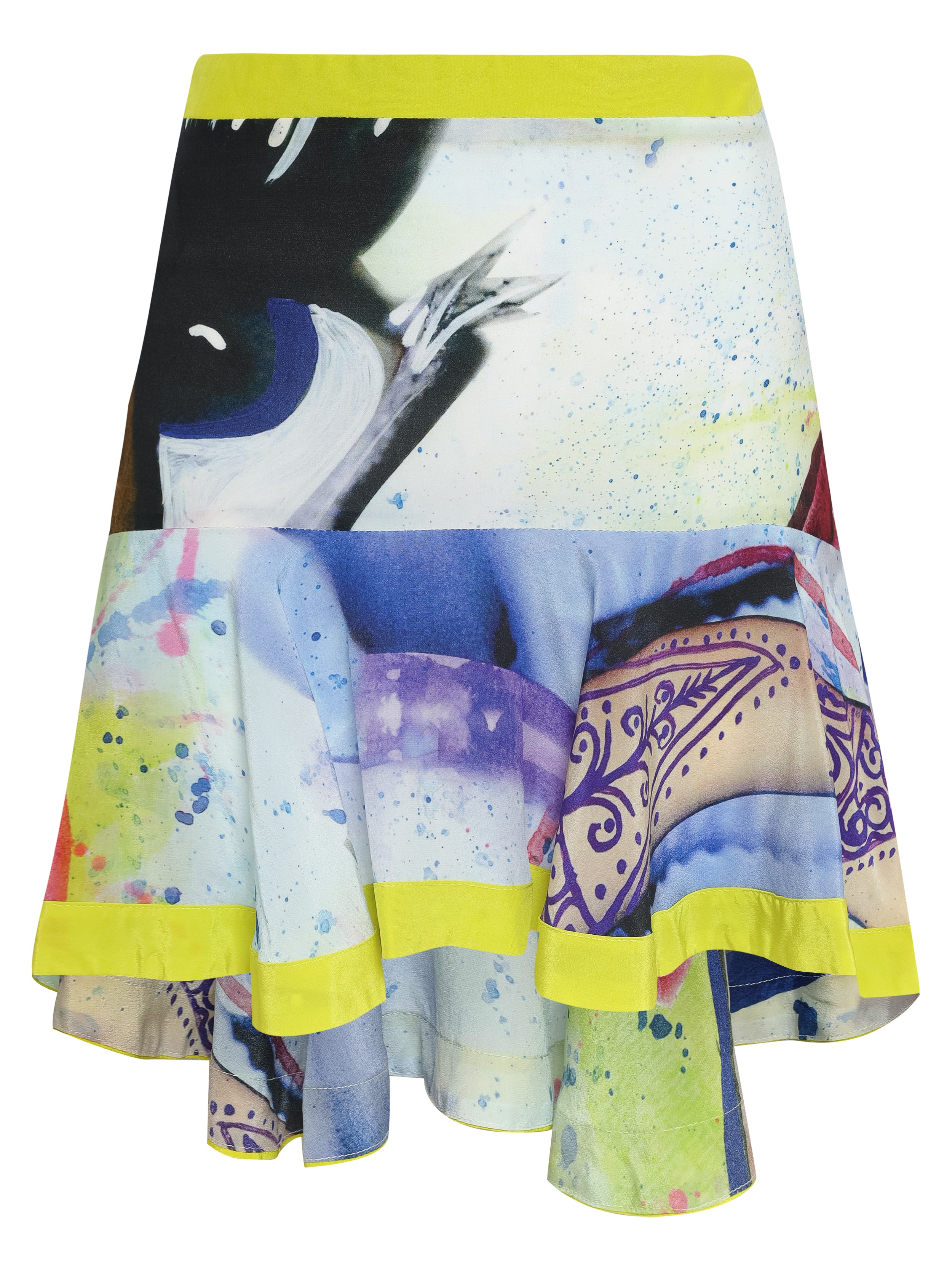 Artsy Eye Mouth Print Short Skirt Product