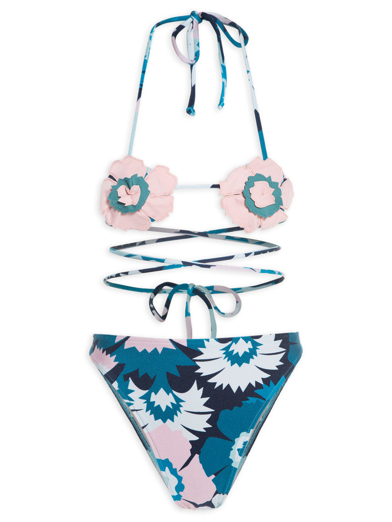 Flower Power Nipple Wraparound Bikini – Adriana Degreas International