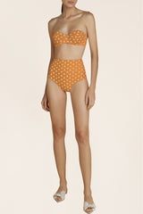 Tangerine Pois High-Waisted Bikini