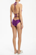 Lipstick Solid High-Waisted Tulle Bikini