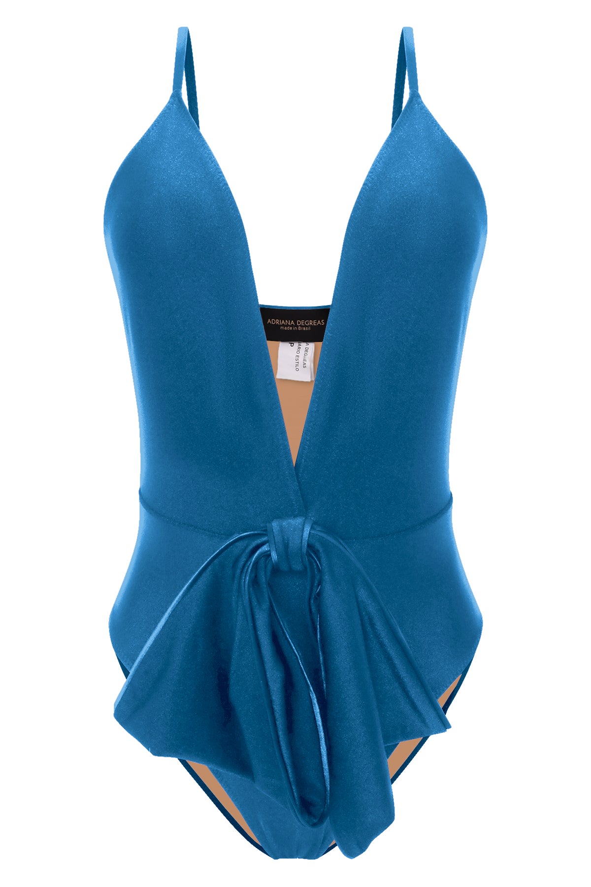 Bain Couture Plunge Blue Swimsuit With Bow Product