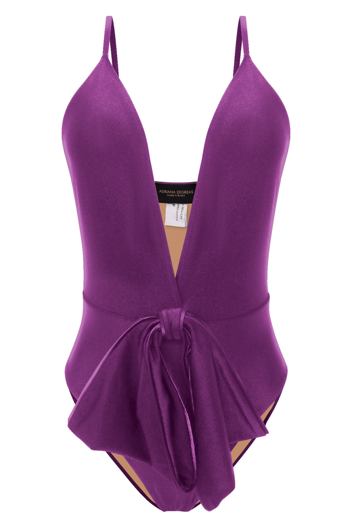 Bain Couture Plunge Purple Swimsuit With Bow Product