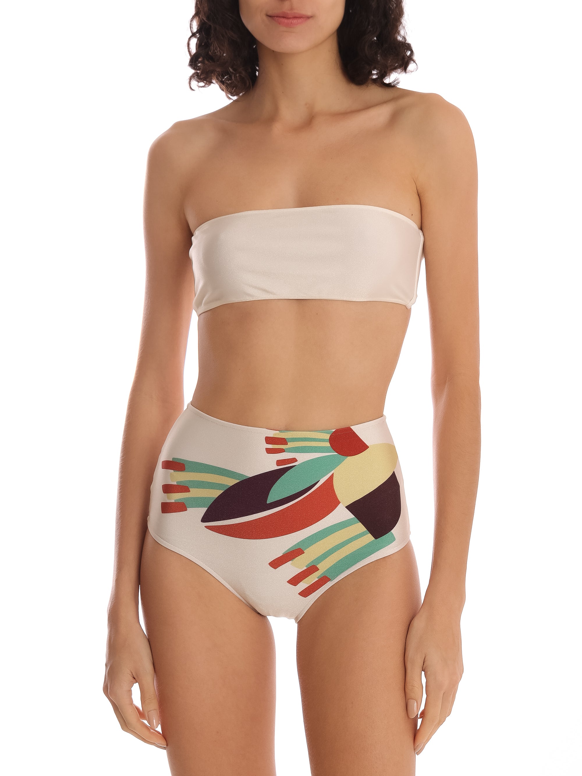 Bananeira Off White High-Waisted Bikini Front 2