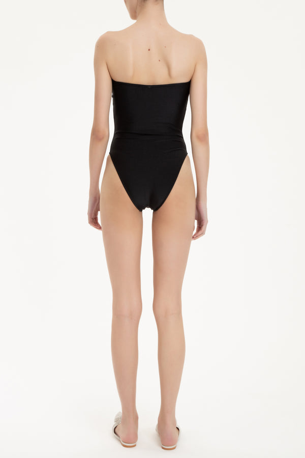 Bicolor Strapless Swimsuit Back