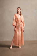 Bulles De Mer Long Robe With Fringes Front