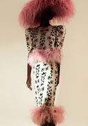 Twisted Flower Pareo Skirt With Feathers