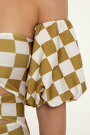 Carre Vintage Puff-Sleeved Bikini With Knot Sleeve Detail