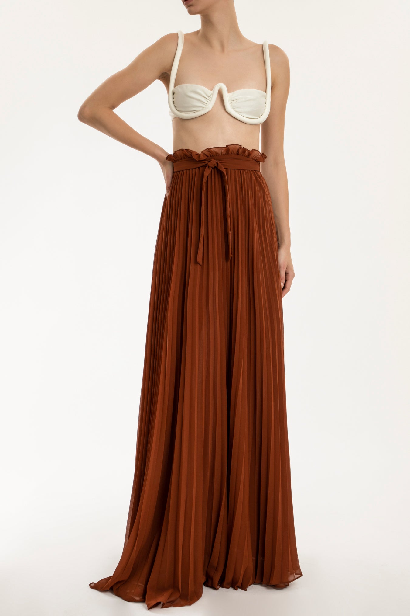 Cinque Terre Brown Long Skirt Front