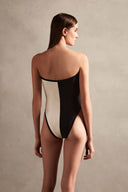 Deco Bicolor Strapless Swimsuit Back