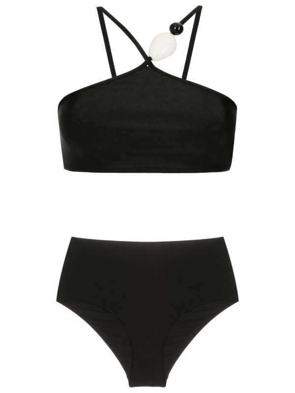 Deco Solid Black High-Waisted Bikini Product