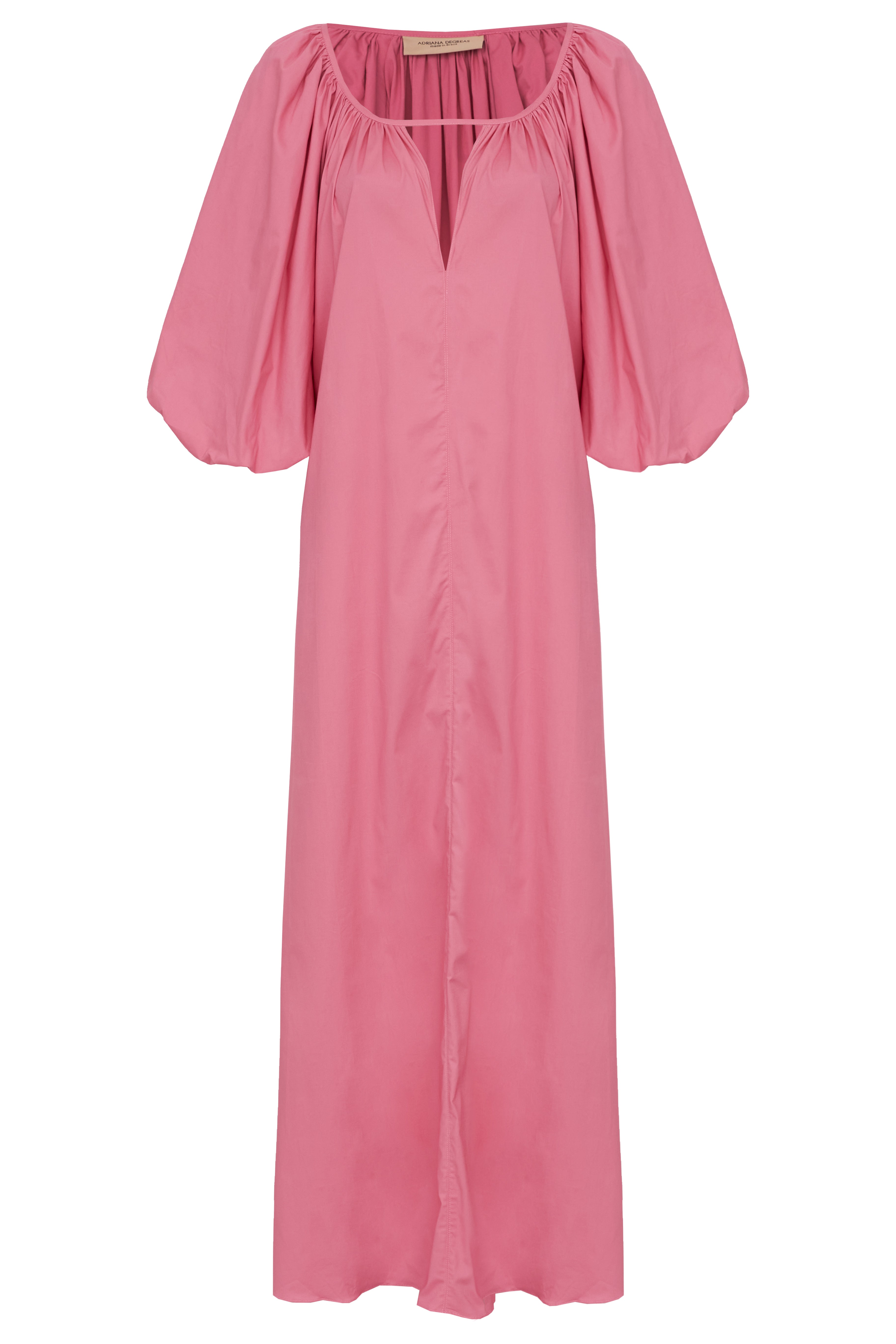 Effortless Chic Pink Puff-Sleeved Long Dress Product