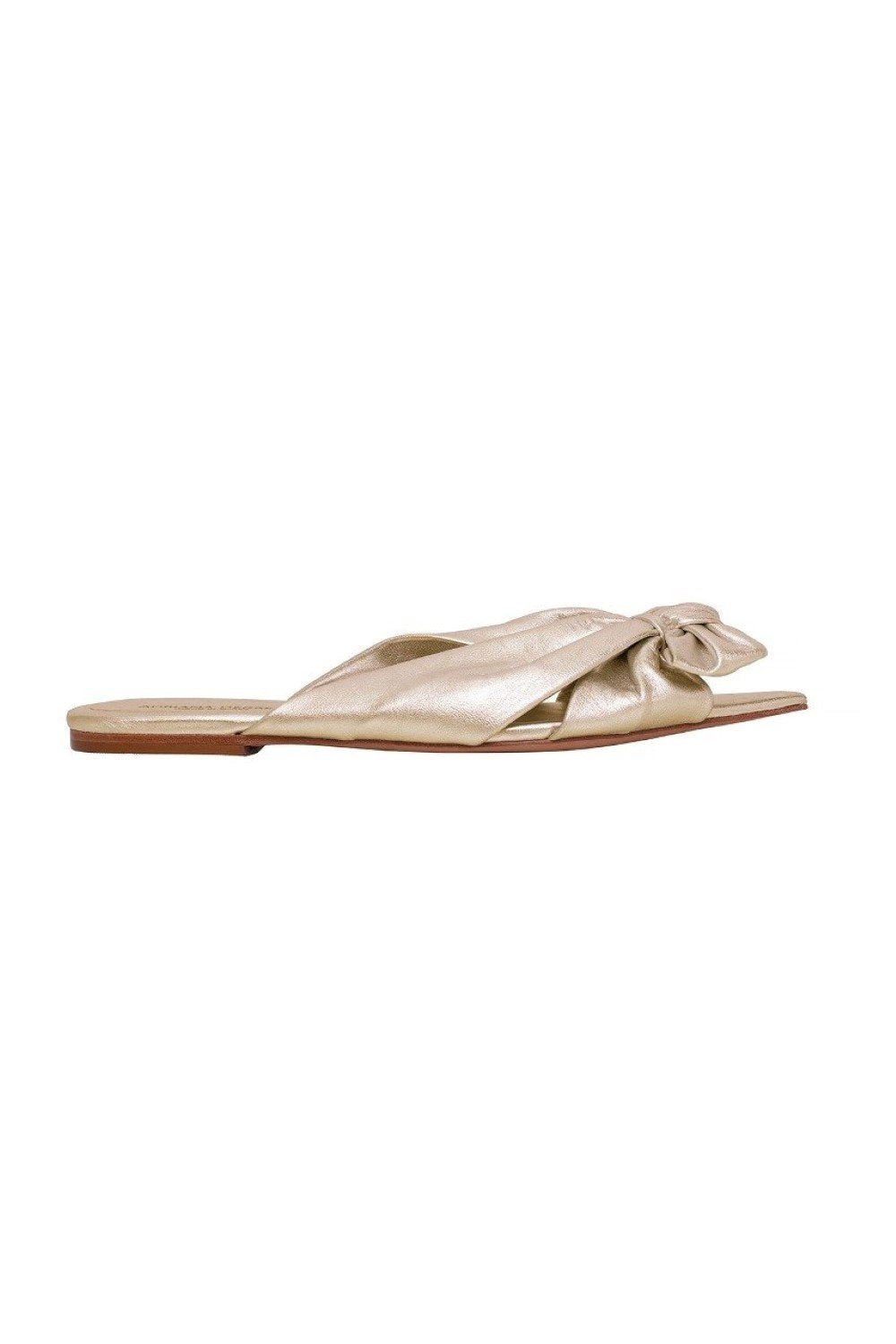 Flat Sandals With Knot Gold 4