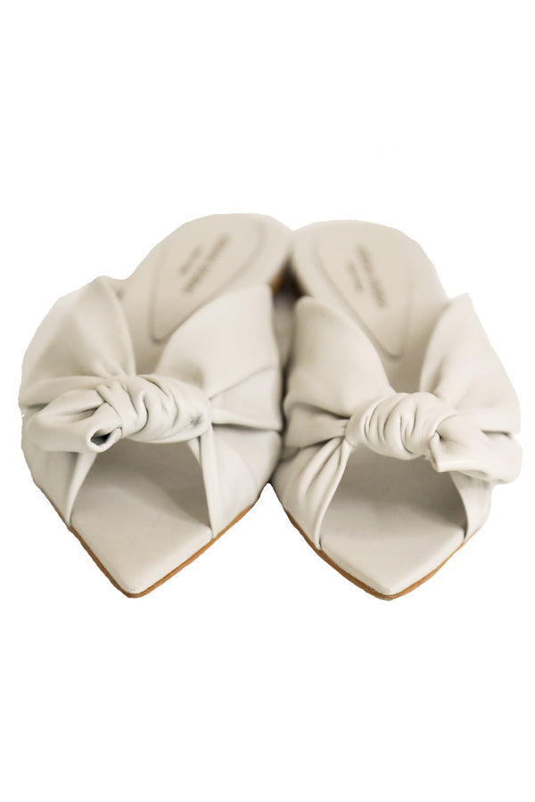 Flat Sandals With Knot Off White 1