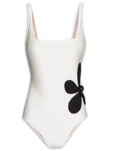 Floral Off-White with Black Flower Cut-Out Swimsuit Product