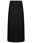 Floral Solid Black High-Waisted Long Skirt Product