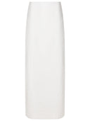 Floral Solid Off White High-Waisted Long Skirt Product