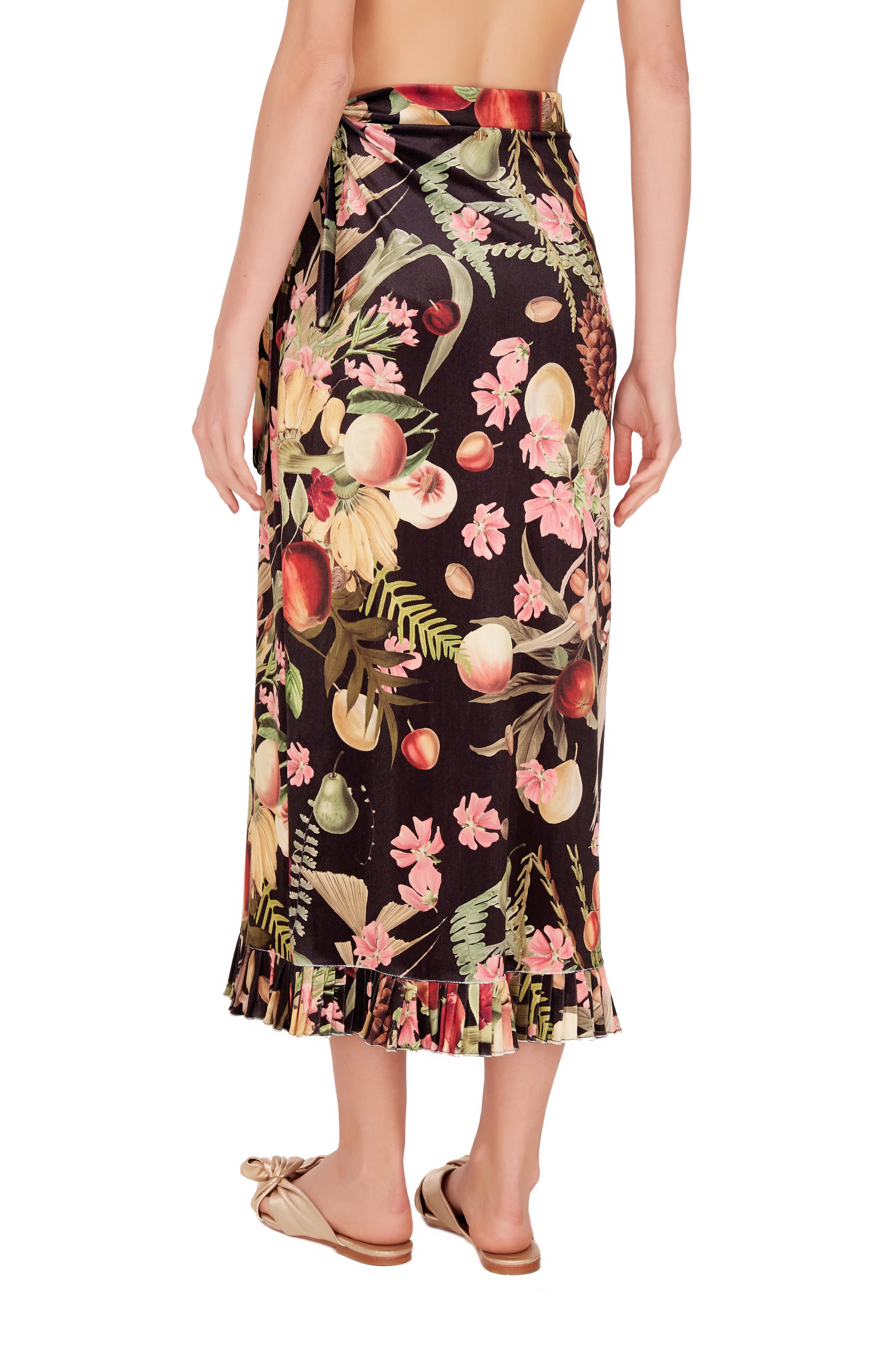 Fruits Exotiques Long Skirt With Frills Back