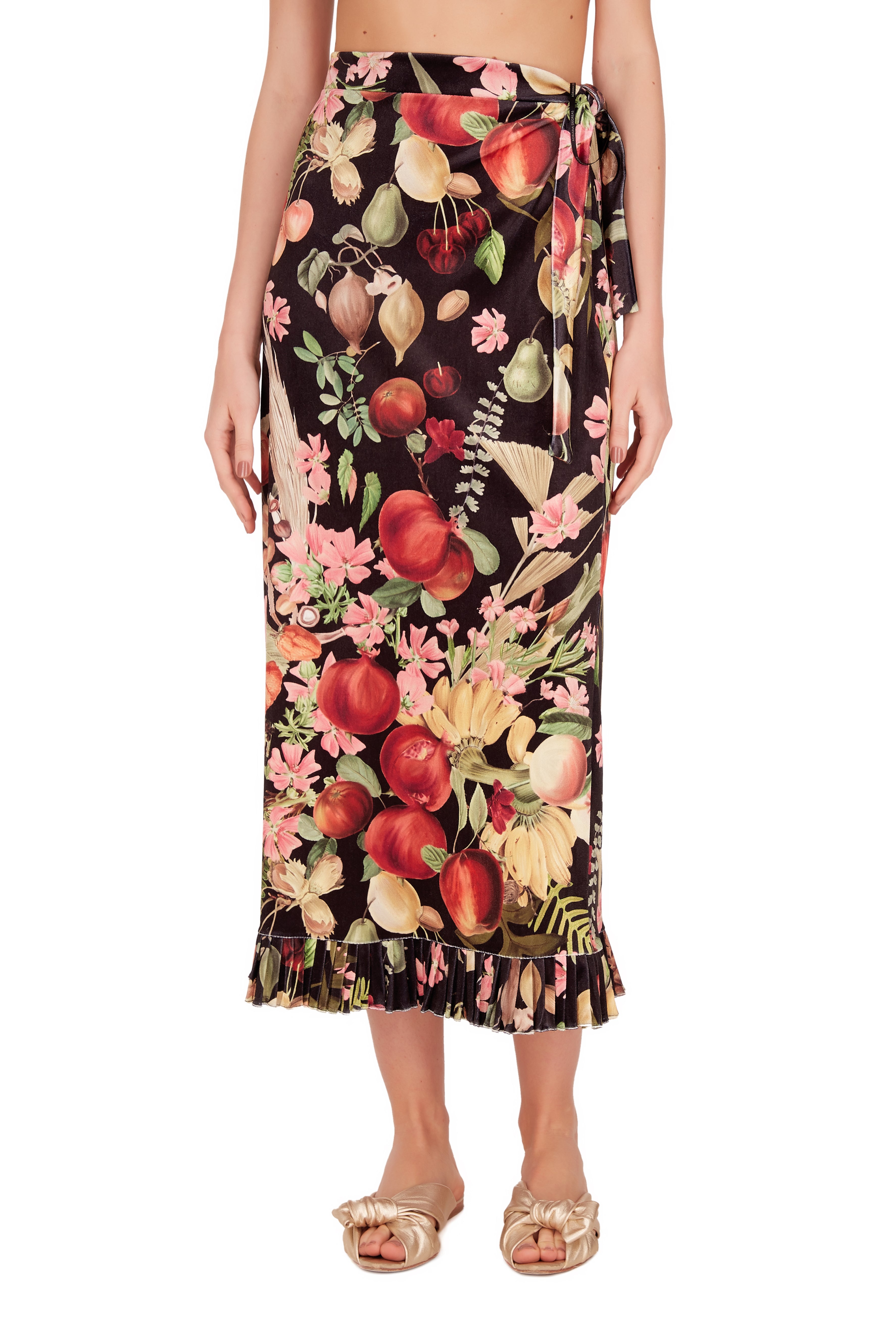 Fruits Exotiques Long Skirt With Frills Front 2