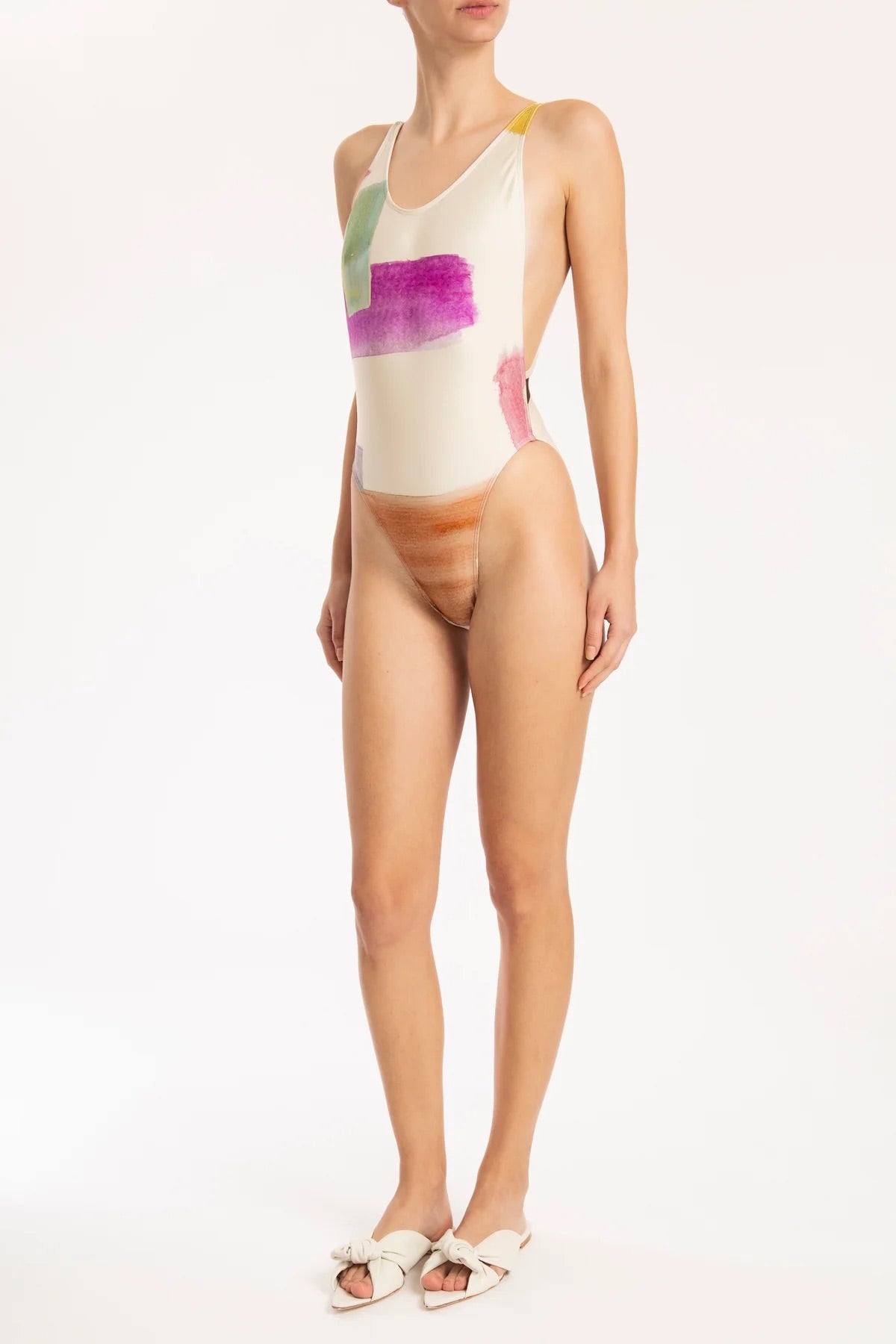 Illusion High-Leg Swimsuit With Straps Front 2