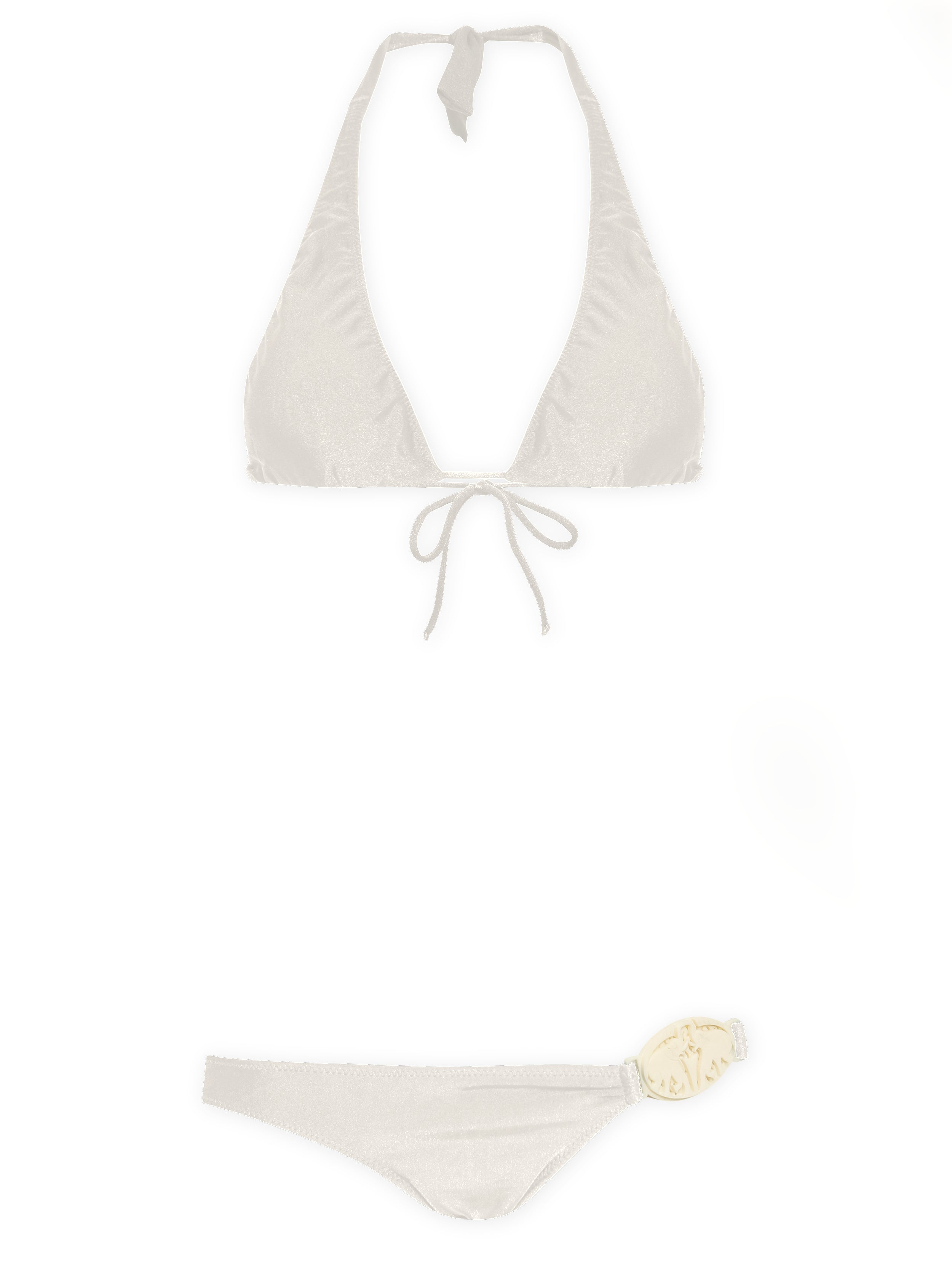 Ivory Long Triangle Bikini With Elephant Buckle Product