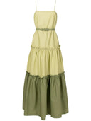 Jellyfish green degradé long cotton dress product shot