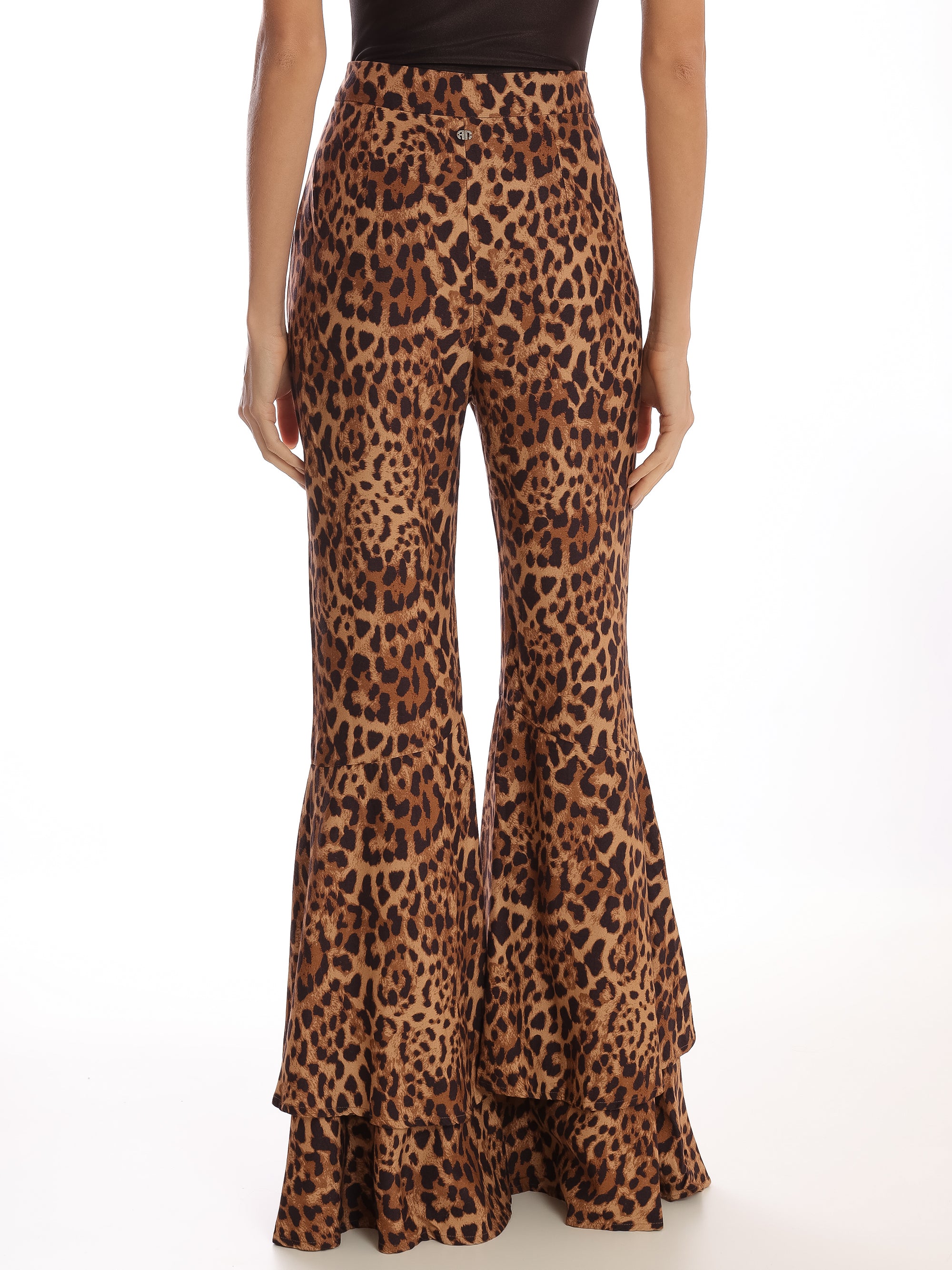 Leopard Ruffle Detail Pants Back