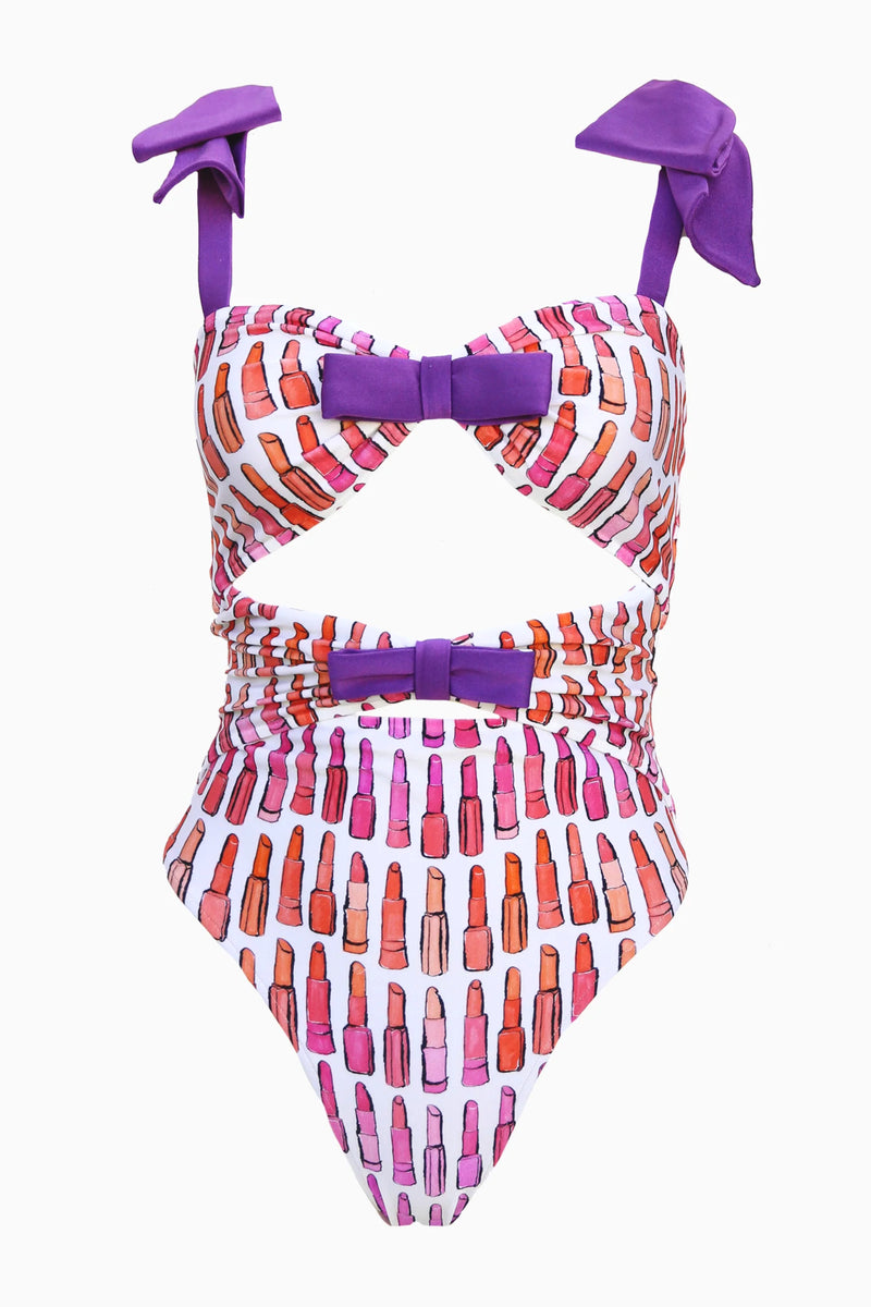 Lipstick Cut-Out Swimsuit With Bows Product