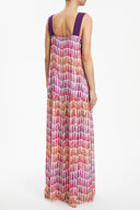 Lipstick Ruffled Long Dress With Bows Back