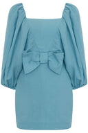 Lipstick Solid Puff-Sleeved Short Dress Product