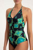 Rio Mosaic Print Halterneck Swimsuit