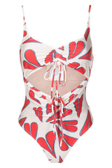 Hearts Cut-Out Frilled Swimsuit