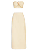 Macadamia Solid Cotton Top And Skirt Set Product