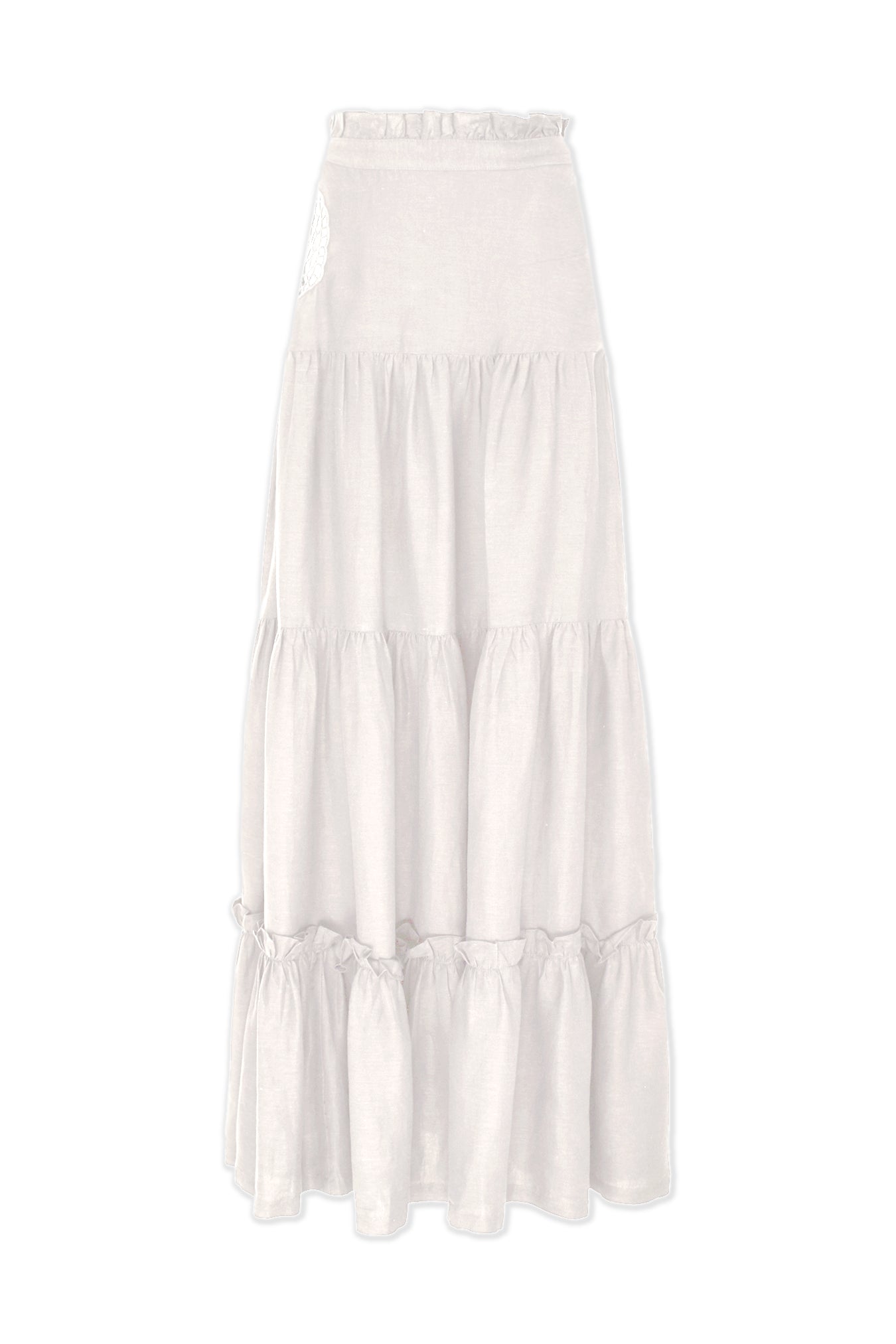 Marine Off White Long Skirt With Seashell Embroidery Product