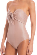 Martini Strapless Swimsuit With Knot Detail