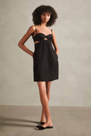 Matelasse Cotton Blend Short Dress Front