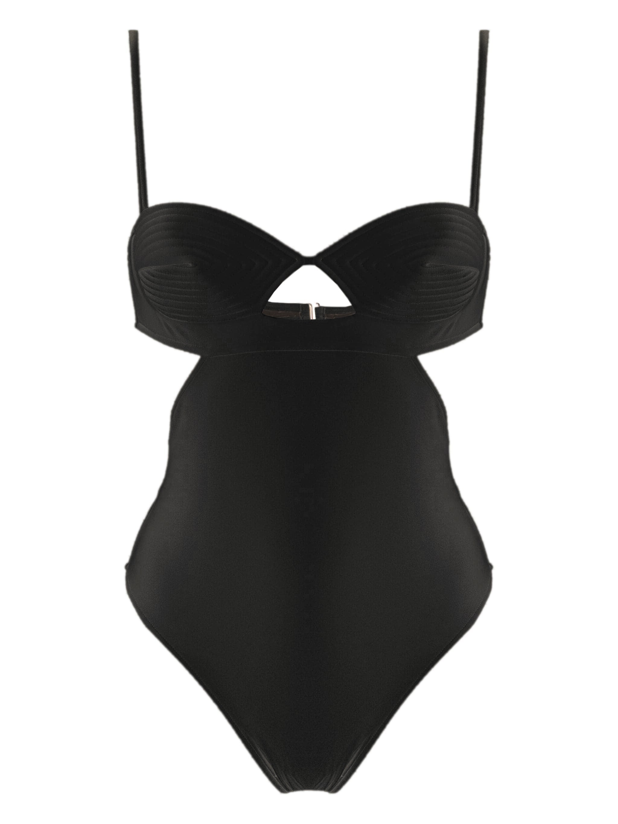 Matelasse Cut-Outs Swimsuit Black Product