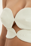 Matelasse Strapless High-leg Bikini Off White Detail