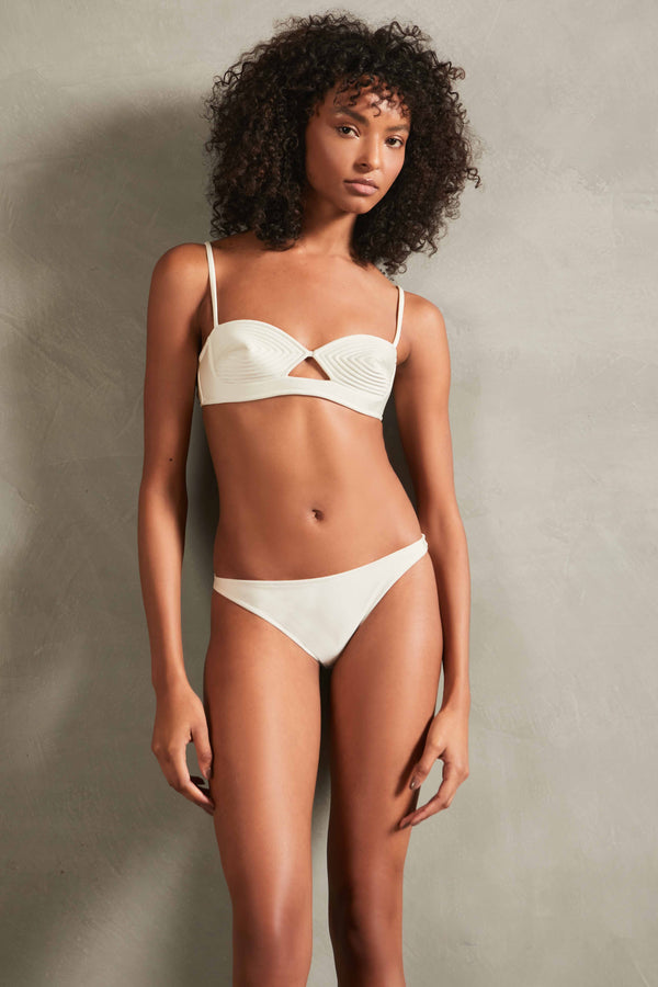 Matelasse Straps Bikini Off White Front