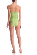 Mini Vintage Flower High-Leg Strapless Frilled Swimsuit Back