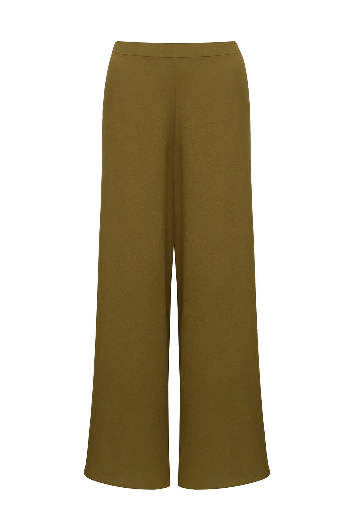 Still image of the Mobile Wide-Leg Pants, with a Light Green print, on a 100% Modal fabric.
