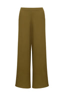 Still image of the Mobile Wide-Leg Pants, with a Light Green print, on a 100% Modal fabric.
