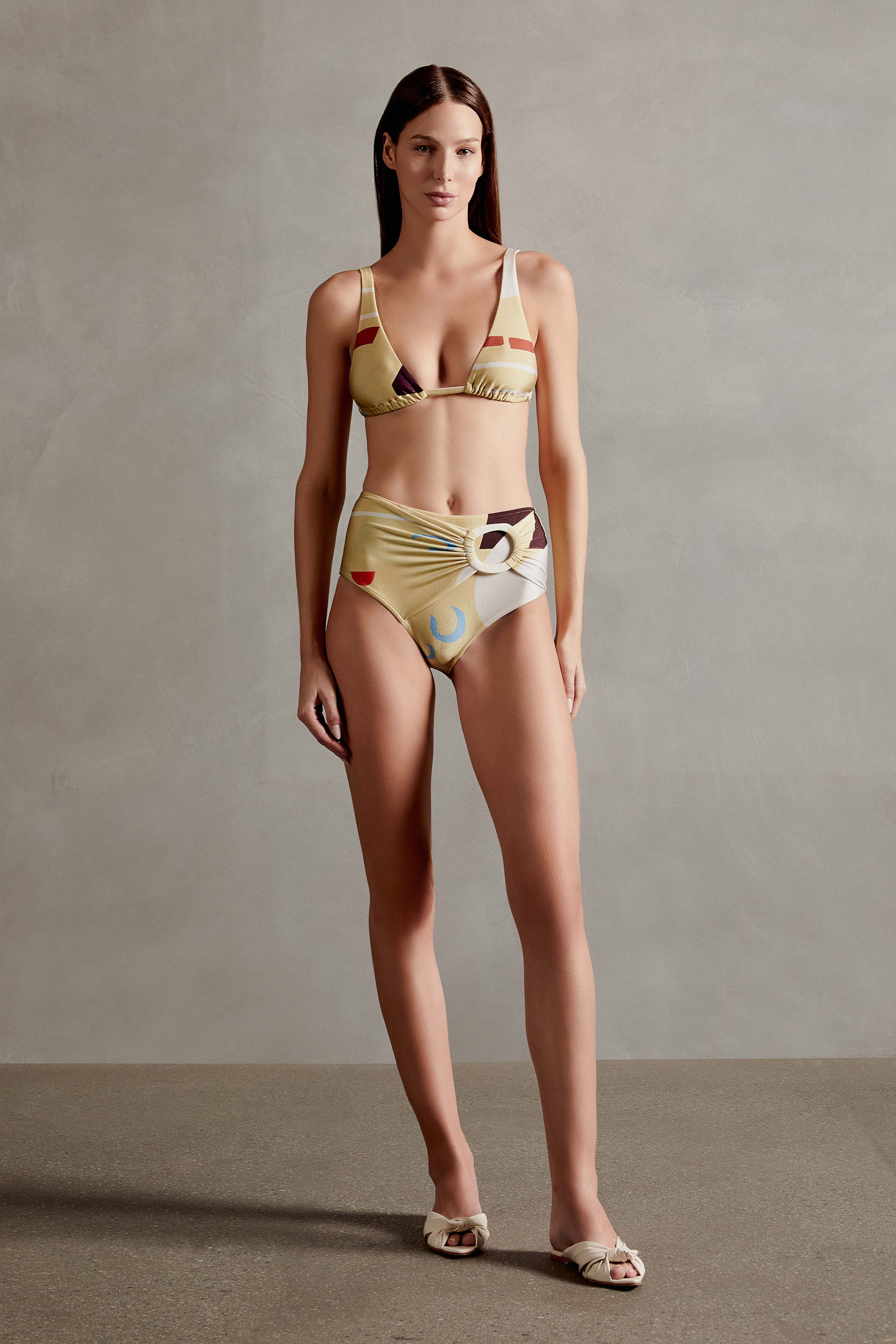 Modernism Citrus High-Waisted Bikini Front