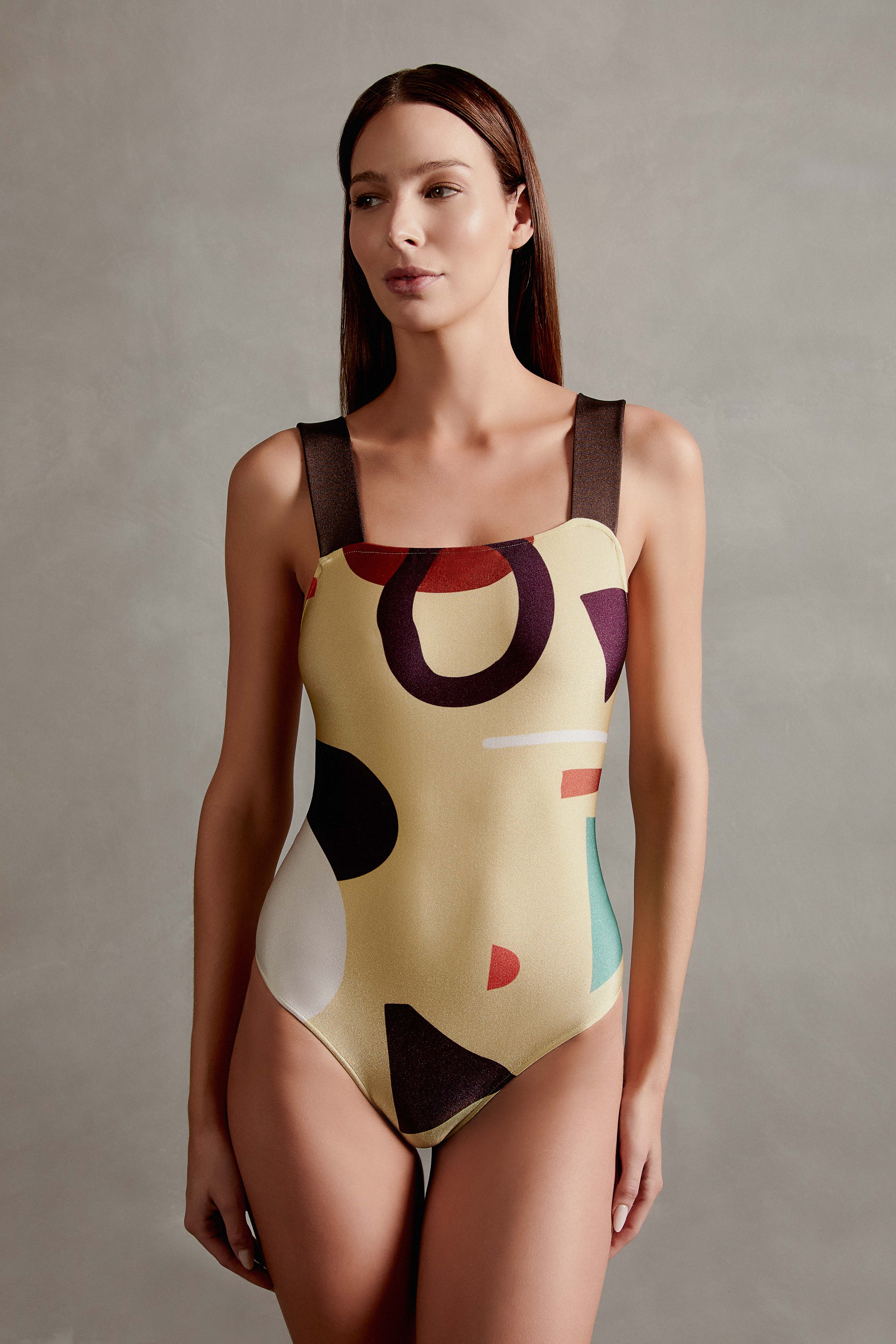 Modernism Straps Swimsuit Citrus Back