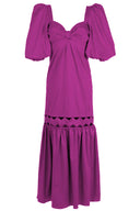 Moves Fuchsia Puff-Sleeved Long Dress Product